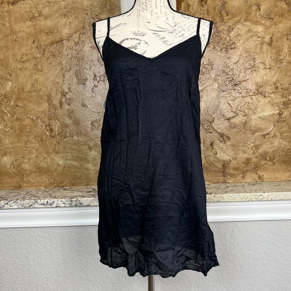 NWT Farm Rio Mini Slip Dress Women XS Sleeveless V Neck Soft Garden Boho Blackβ